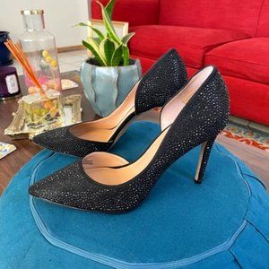 Black bling studded Kenjay D'Orsay Pumps Stilettos